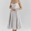 Samaria Dove Grey korsetter-midikjole