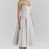 Samaria Dove Grey korsetter-midikjole