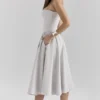 Samaria Dove Grey korsetter-midikjole