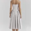 Samaria Dove Grey korsetter-midikjole