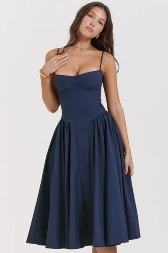 Samaria French Navy korsetter-sommerkjoler
