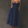Samaria French Navy korsetter-sommerkjoler