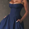 Samaria French Navy korsetter-sommerkjoler