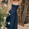Samaria French Navy korsetter-sommerkjoler