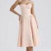 Samaria Peach Parfait Twill Korsetter Midi Kjoler