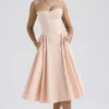 Samaria Peach Parfait Twill Korsetter Midi Kjoler