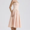 Samaria Peach Parfait Twill Korsetter Midi Kjoler