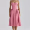 Samaria Raspberry Cotton Twill Korsetter Midi Kjoler