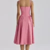 Samaria Raspberry Cotton Twill Korsetter Midi Kjoler