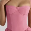 Samaria Raspberry Cotton Twill Korsetter Midi Kjoler