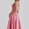 Samaria Raspberry Cotton Twill Korsetter Midi Kjoler