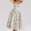 Samaria Sage blomstertrykk bomulls midi-kjole