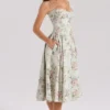 Samaria Sage blomstertrykk bomulls midi-kjole