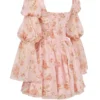 Sancia engelsk vintage roseprint minikjole med puffermmer
