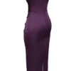 Santana Grape Satin Strapless Midi Kjoler