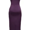 Santana Grape Satin Strapless Midi Kjoler