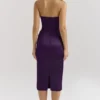 Santana Grape Satin Strapless Midi Kjoler