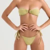 Santorini olivengrønn bikinier-underdeler med snøring i sidene