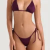 Santorini Prune bikinier med snøring i sidene som underdeler