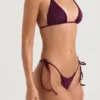 Santorini Prune bikinier med snøring i sidene som underdeler