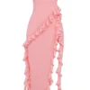 Sarina Apricot Ruffle Maxi Kjoler