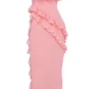 Sarina Apricot Ruffle Maxi Kjoler