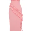 Sarina Apricot Ruffle Maxi Kjoler