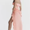 Sarina Apricot Ruffle Maxi Kjoler