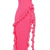 Sarina Fuchsia Ruffle Maxi Kjoler