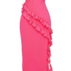 Sarina Fuchsia Ruffle Maxi Kjoler