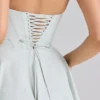 Sasha Pistachio Stretch Cotton Halter Neck Mini Kjoler