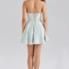 Sasha Pistachio Stretch Cotton Halter Neck Mini Kjoler
