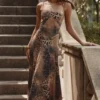 Seren Leopard håndbrodert maxi-kjole