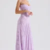 Seren Orchid blomstermønstret maxi-kjolelook med blonder på ryggen