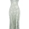Seren Pistachio Floral Lace Back Maxi Kjoler