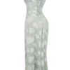 Seren Pistachio Floral Lace Back Maxi Kjoler