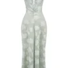 Seren Pistachio Floral Lace Back Maxi Kjoler