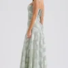 Seren Pistachio Floral Lace Back Maxi Kjoler