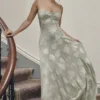 Seren Pistachio Floral Lace Back Maxi Kjoler