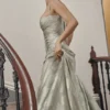 Seren Pistachio Floral Lace Back Maxi Kjoler