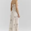 Seren Vanilla brodert, håndperlet blomster-maxi-kjole