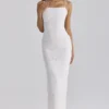 Serenella hvit midi-kjol i broderie anglaise-blonder