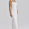 Serenella hvit midi-kjol i broderie anglaise-blonder