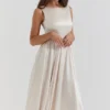 Shayla Vintage kremfarget midikjole