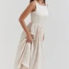 Shayla Vintage kremfarget midikjole