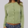Signatur-cardigan i matcha-kashmir og merinoull