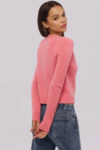 Signature bringebærfarget kashmir- og merinoullcardigan