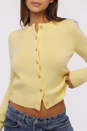 Signature Lemon kashmir- og merinoullcardigan