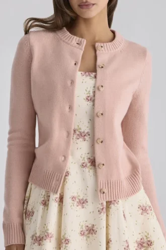 Signature Peach kashmir + merinoull-Cardigan