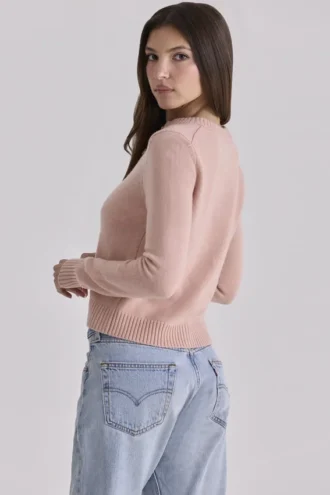 Signature Peach kashmir + merinoull-Cardigan